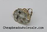 NGR124 30*40mm - 35*45mm freeform plated druzy quartz rings