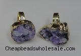 NGR131 18*25mm - 20*25mm freeform plated druzy quartz rings