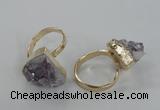 NGR135 15*20mm - 18*25mm freeform plated druzy amethyst rings