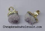 NGR166 18*25mm - 20*25mm freeform druzy amethyst rings wholesale