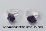 NGR168 10*14mm - 12*16mm faceted nuggets amethyst gemstone rings