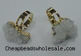 NGR17 18*25mm - 25*30mm nuggets plated druzy quartz rings