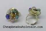 NGR183 25*30mm druzy agate gemstone rings wholesale