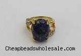 NGR2012 10*15mm faceted oval lapis lazuli gemstone rings