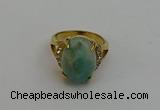 NGR2028 10*15mm faceted oval amazonite gemstone rings