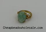 NGR2088 10*15mm faceted oval amazonite gemstone rings