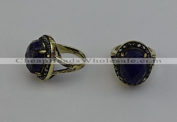 NGR2112 10*15mm faceted oval lapis lazuli gemstone rings wholesale