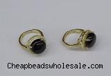 NGR228 12mm flat round agate gemstone rings wholesale