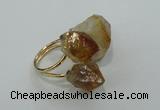 NGR25 13*18mm - 20*25mm faceted nuggets citrine gemstone rings