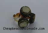 NGR290 14mm - 16mm coin plated druzy agate gemstone rings