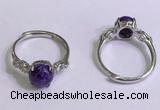 NGR3000 925 sterling silver with 8mm flat  round charoite rings