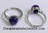 NGR3003 925 sterling silver with 10mm flat  round charoite rings