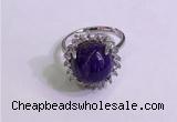 NGR3008 925 sterling silver with 12mm flat  round charoite rings