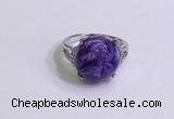 NGR3010 925 sterling silver with 14mm flat  round charoite rings