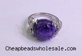 NGR3011 925 sterling silver with 14mm flat  round charoite rings