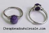 NGR3016 925 sterling silver with 8*10mm oval charoite rings