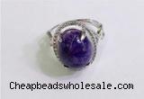 NGR3037 925 sterling silver with 12*14mm oval charoite rings