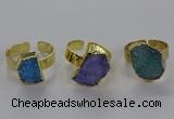 NGR315 10*14mm - 13*18mm freeform druzy agate gemstone rings