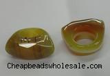 NGR33 16*35*40mm faceted freeform agate gemstone rings