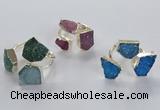 NGR363 10*14mm - 12*16mm freeform druzy agate rings wholesale