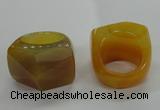 NGR39 20*30*35mm faceted freeform agate gemstone rings