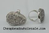 NGR60 25*30mm - 30*40mm freeform plated druzy agate rings