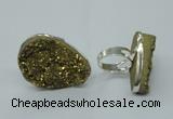 NGR62 25*30mm - 30*40mm freeform plated druzy agate rings