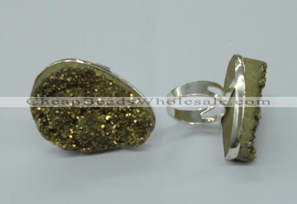 NGR62 25*30mm - 30*40mm freeform plated druzy agate rings