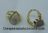 NGR68 12*16mm - 13*18mm freeform plated druzy agate rings