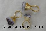 NGR83 20*22mm - 25*25mm nuggets amethyst gemstone rings