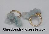 NGR97 15*20mm - 20*25mm nuggets plated druzy quartz rings