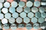 NUGG125 15 inches 14mm hexagon amazonite gemstone beads