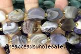 NUGG132 15 inches 12*16mm – 13*18mm faceted freeform Botswana agate beads