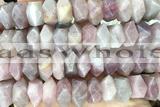 NUGG82 15 inches 13mm - 15mm faceted nuggets rose quartz gemstone beads