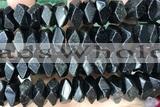 NUGG89 15 inches 12mm - 14mm faceted nuggets black tourmaline beads