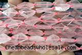 NUGG93 15 inches 12*18mm - 13*20mm freeform rose quartz gemstone beads