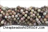 OPAL07 15 inches 10mm round pink opal gemstone beads