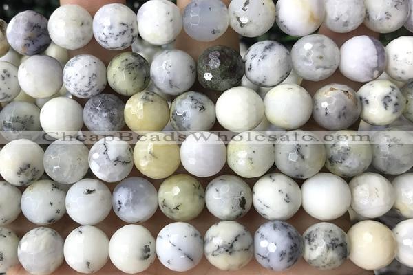 OPAL12 15 inches 10mm faceted white opal beads