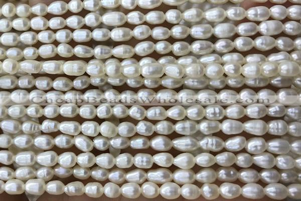 PEAR05 14 inches 3mm – 4mm white freshwater pearl beads