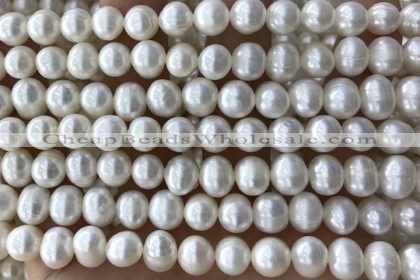 PEAR20 14 inches 8mm – 9mm white freshwater pearl beads