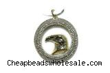 Pend106 33mm copper circle pendant pave zirconia gold plated