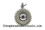 Pend108 35mm copper pendant pave zirconia gold plated