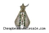 Pend119 22*30mm copper pendant pave zirconia gold plated