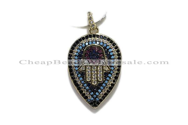 Pend121 20*27mm copper pendant pave zirconia gold plated