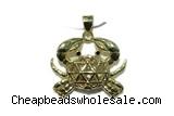 Pend138 20*25mm copper crab pendant gold plated