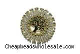 Pend145 24mm copper pendant pave zirconia gold plated