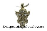 Pend189 17*22mm copper pendant pave zirconia gold plated