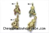 Pend233 18*30mm copper bear pendant pave zirconia gold plated