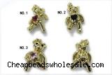 Pend247 17*26mm copper bear pendant pave zirconia gold plated