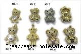 Pend252 20*25mm copper bear pendant pave zirconia gold plated